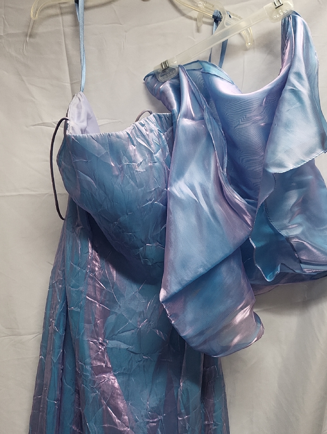 Iridescent Blue Purple Satin Dress